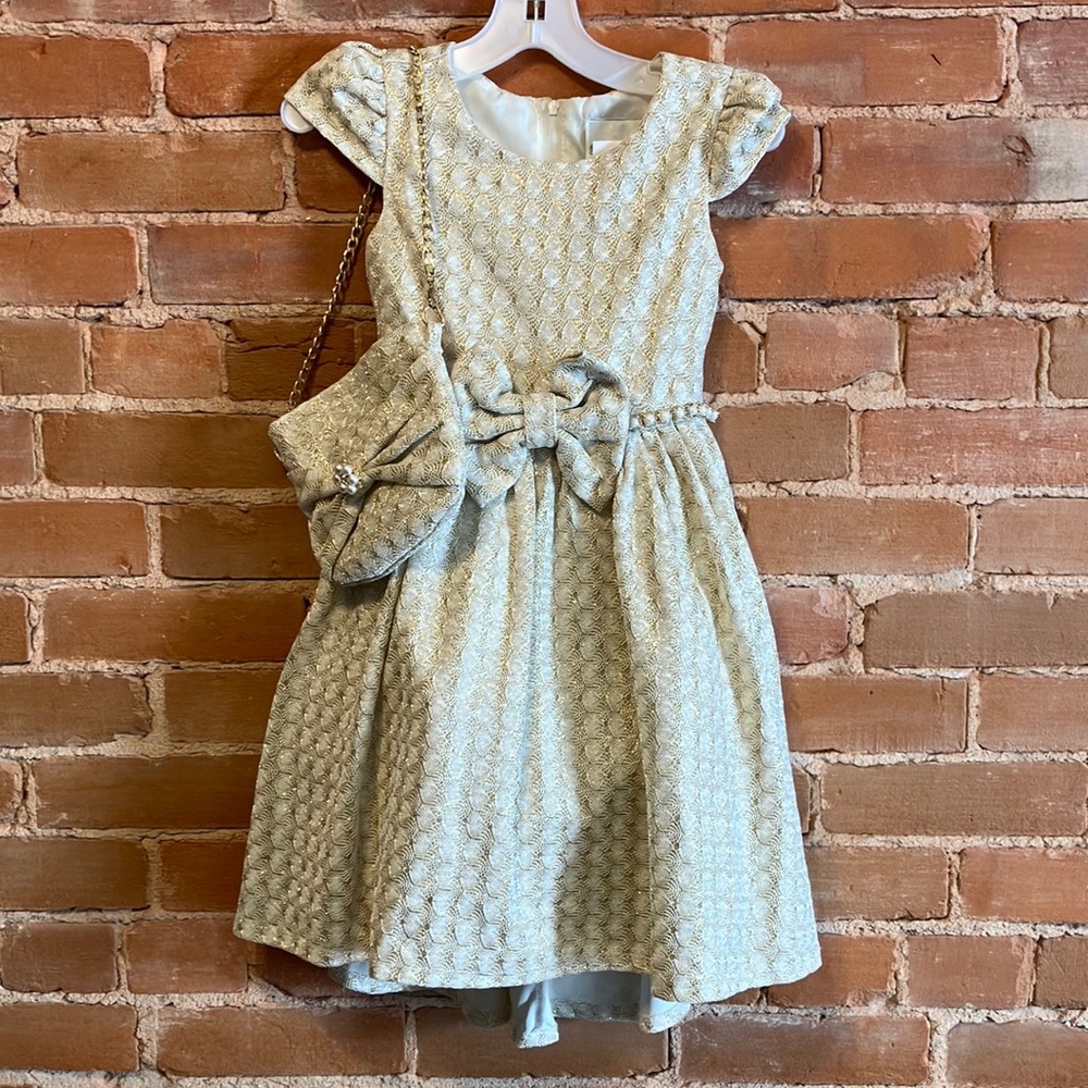 Girls size 6 formal dress with matching purse